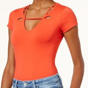 Guess short sleeve wren cutout body suit